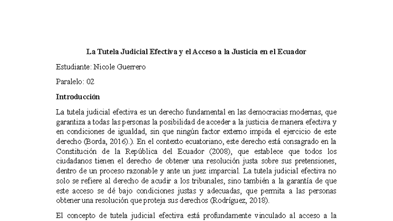 Tutela Judicial Efectiva y Acceso a la Justicia en Ecuador - Est ...