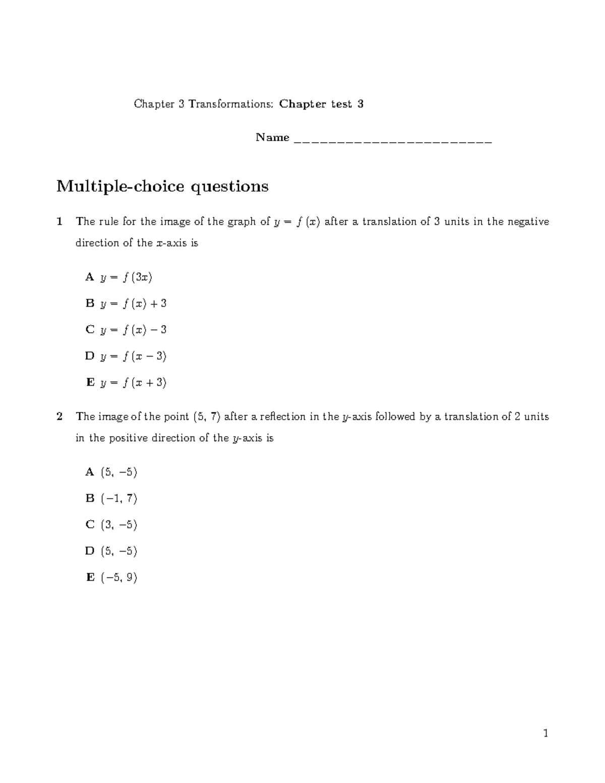 Transformations Chapter-3-test-3 - Chapter 3 Transformations: Chapter ...
