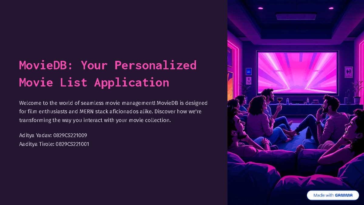 MERN 0829CS221009: MovieDB - Your Personalized Movie Management App ...