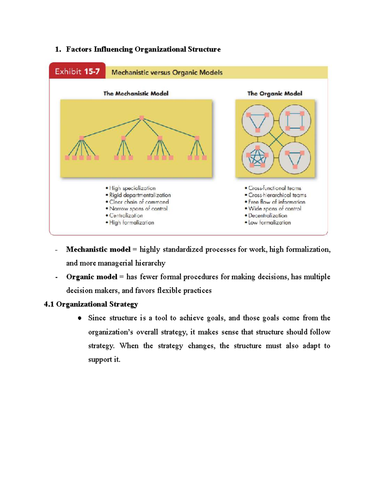 Organizational structure factors: Mechanistic vs organic models in OB ...