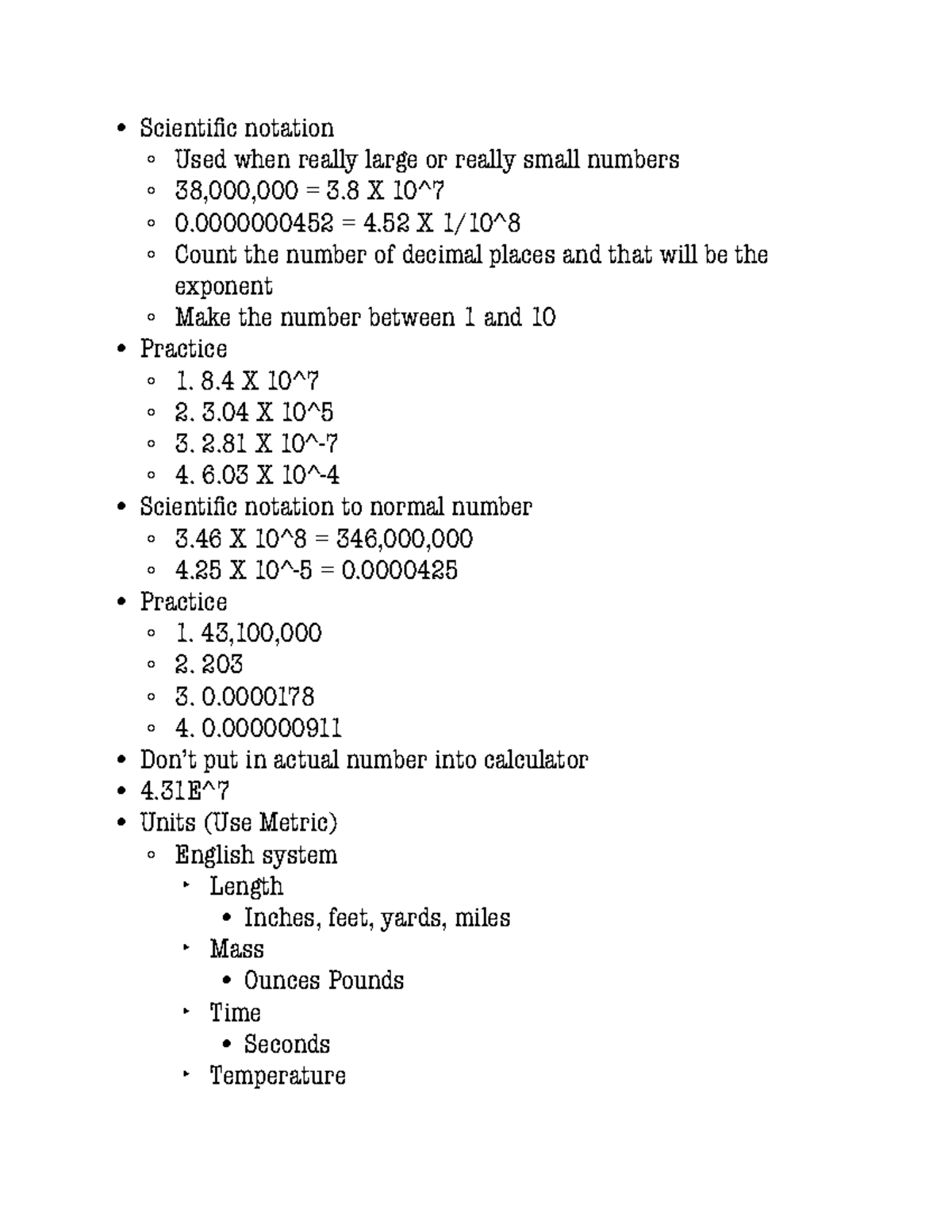 Unit 1 Lecture 1: Understanding Scientific Notation & Measurements ...