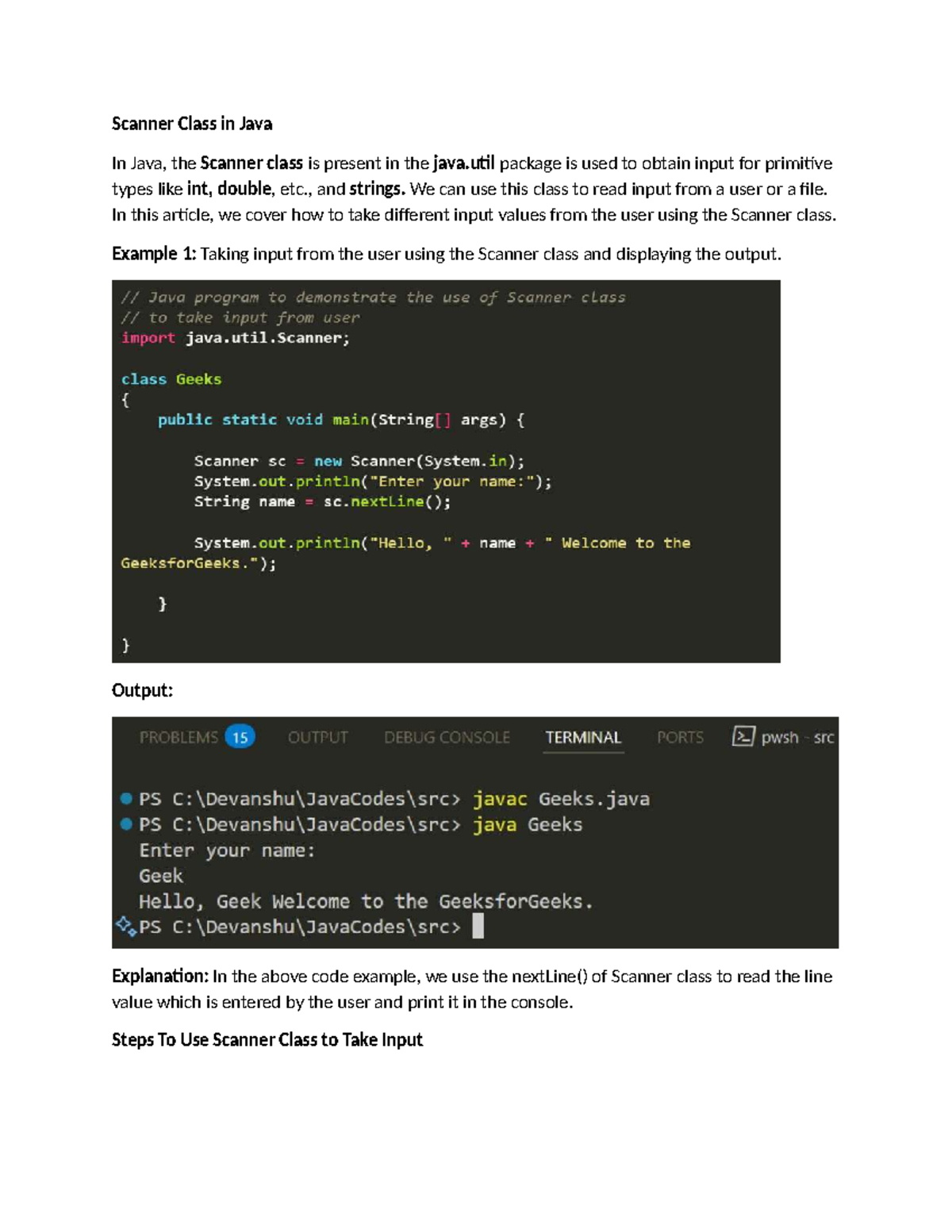 Java Scanner Class: Input Handling & Examples (CS101) - Studocu