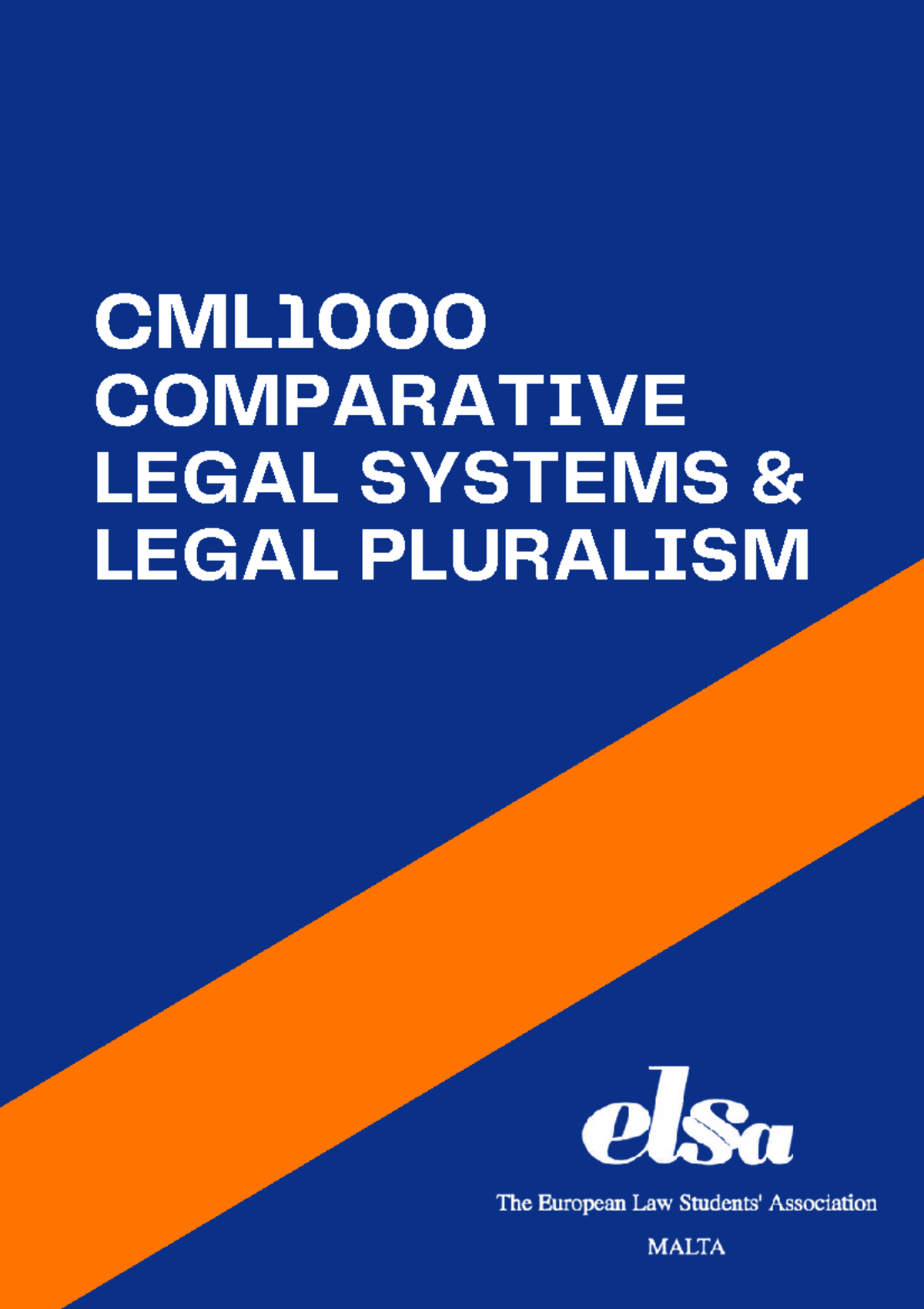 CML1000 Comparative Legal Systems & Legal Pluralism Lecture Notes - Studocu