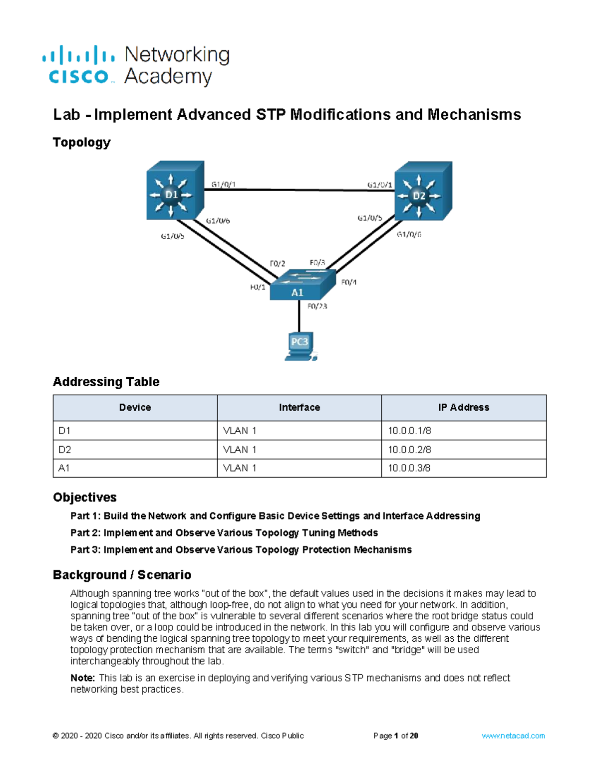 3.1.2 Lab - Implement Advanced STP Modifications and Mechanisms ...