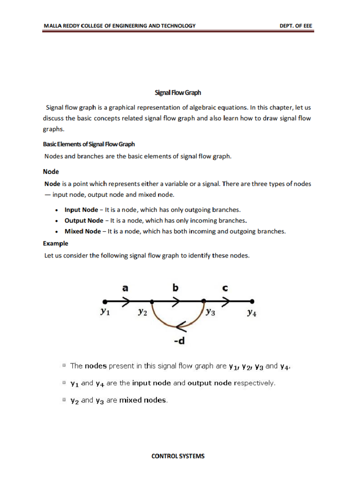 Control Systems Notes: Signal FLOW Graphs Overview - Studocu