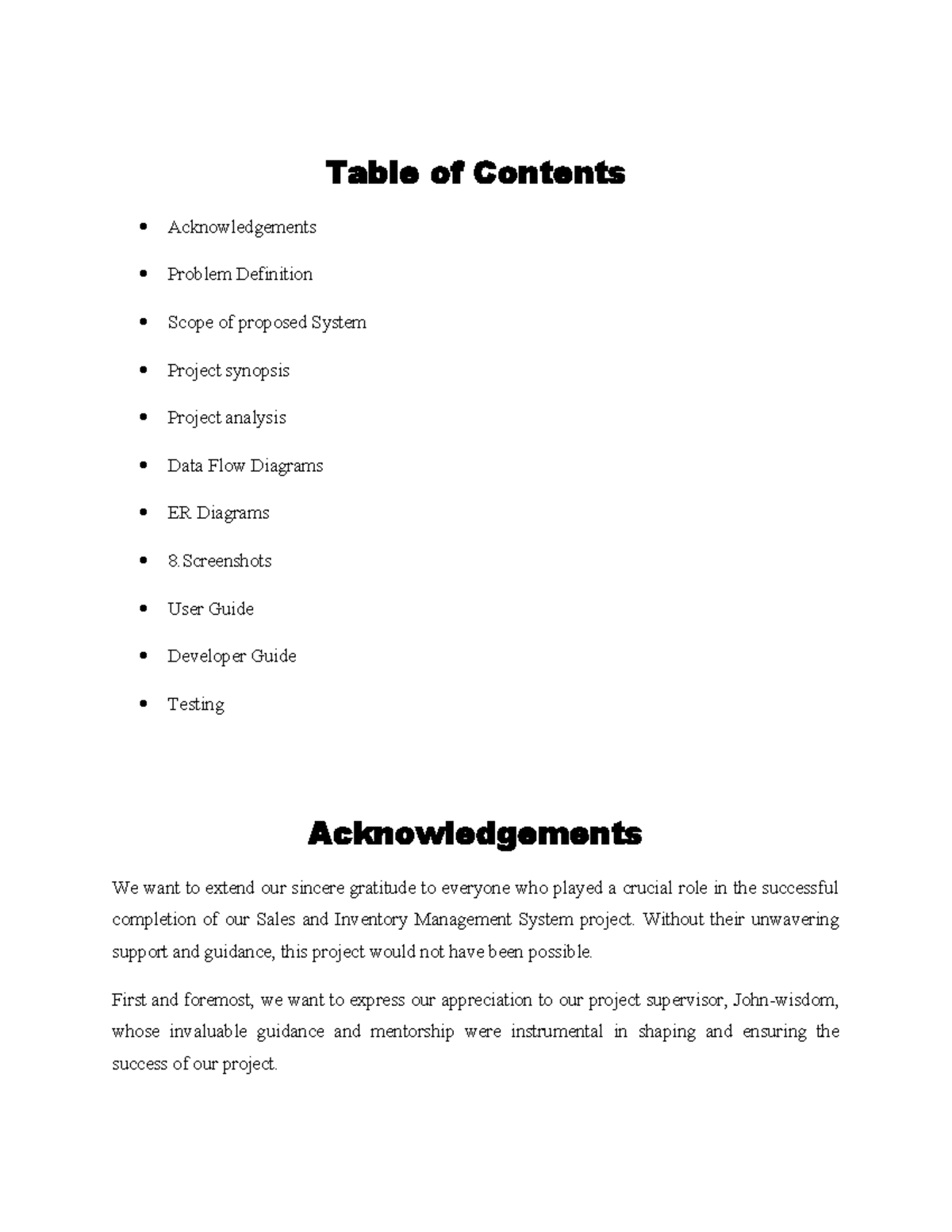 Sales and Inventory Management System Project Documentation - Studocu