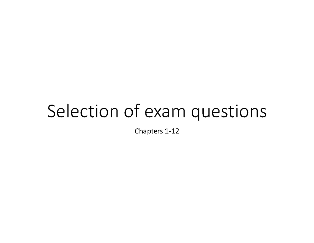 Practice Questions for International Trade - Exam Review - Studeersnel