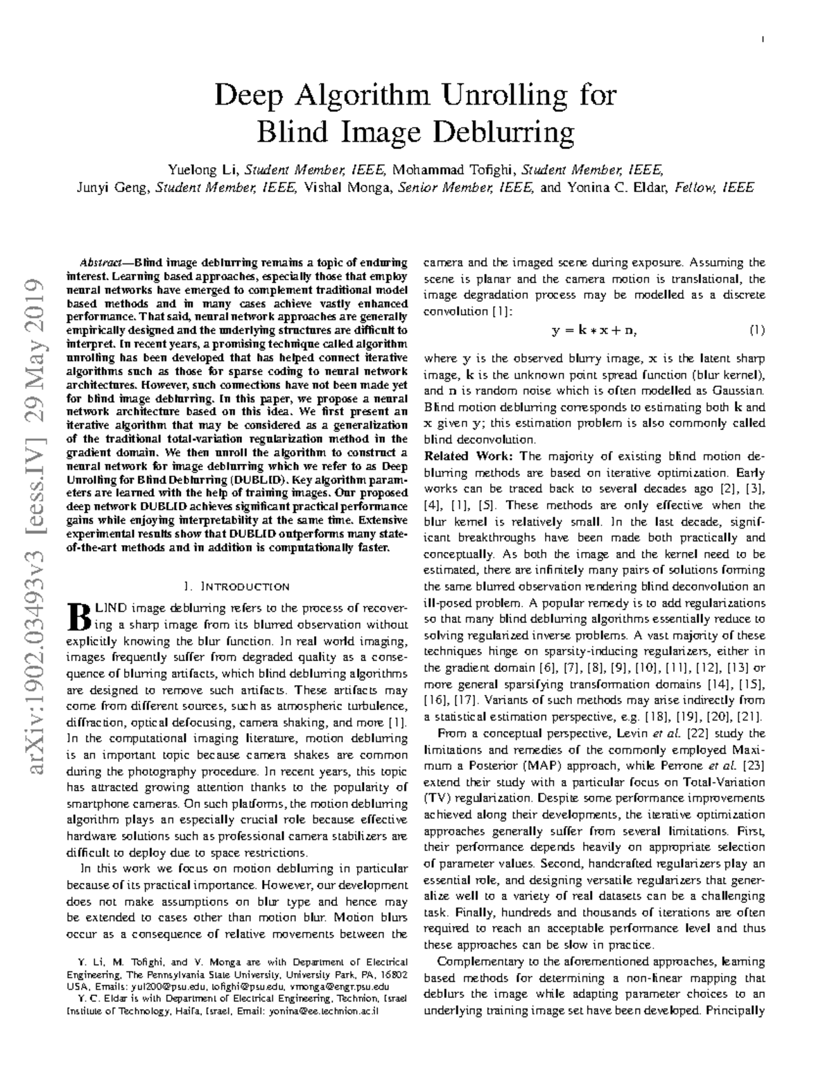 Li et al 2019 Deep Algorithm Unrolling for Blind Image Deblurring ...