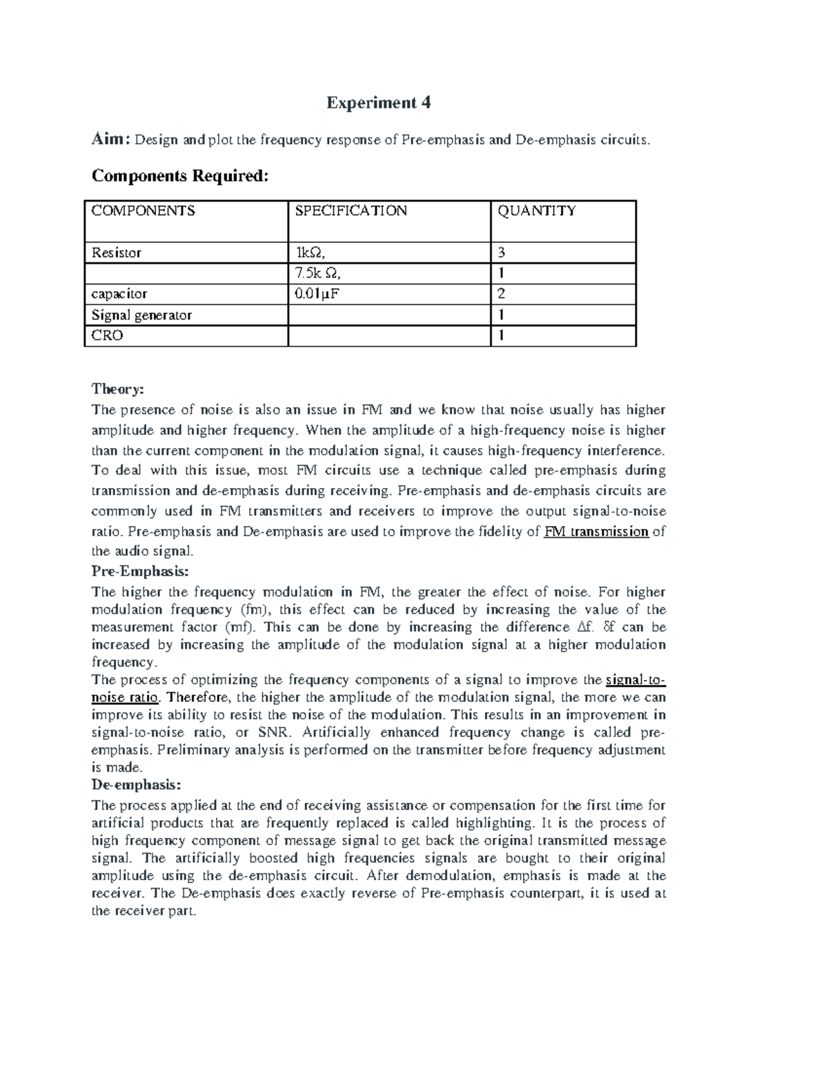 Comm Lab Expt 4 - Frequency Response Design & Analysis - Studocu