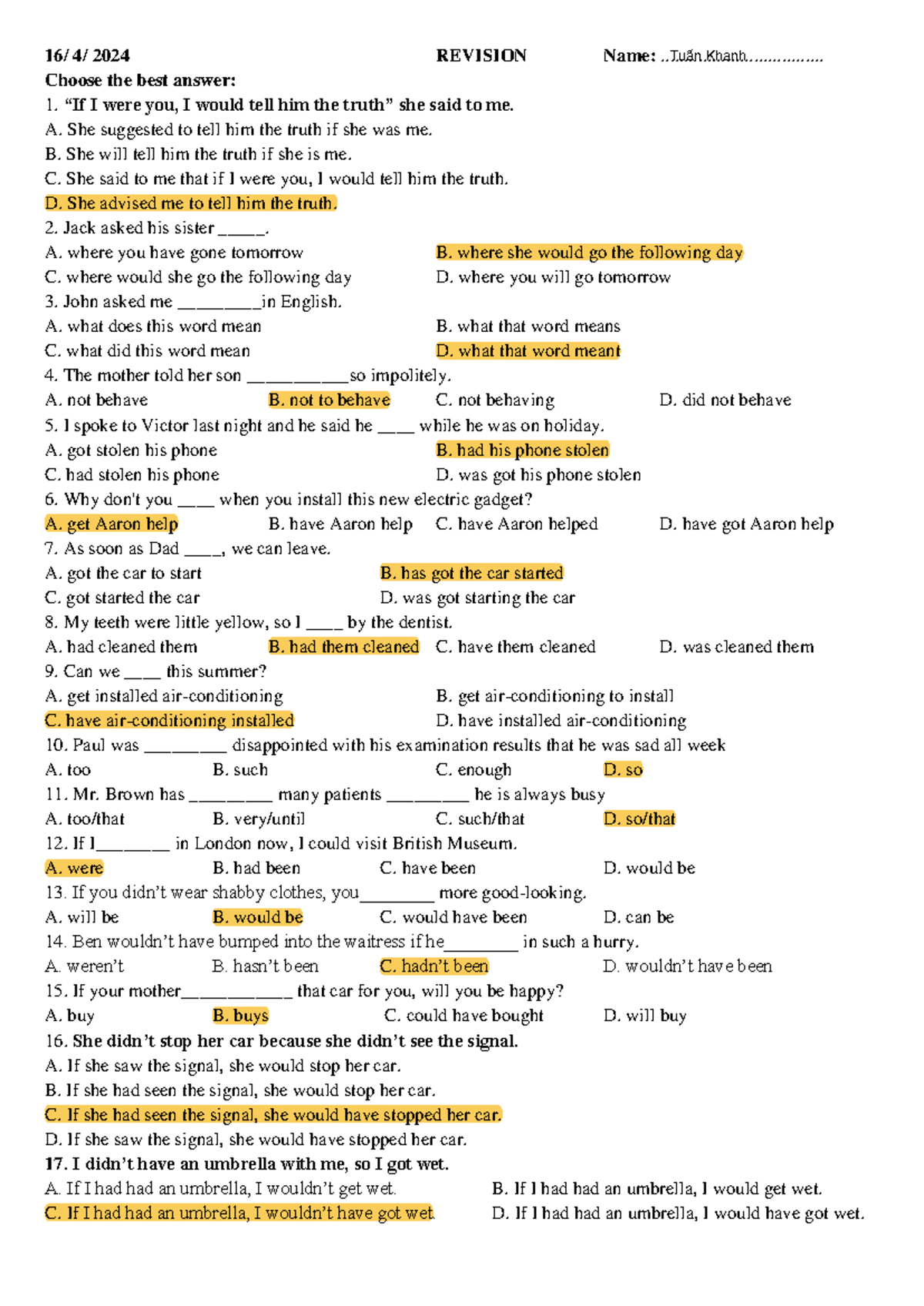 HS - 100% Revision Notes: Grammar and Sentence Structure - Studocu
