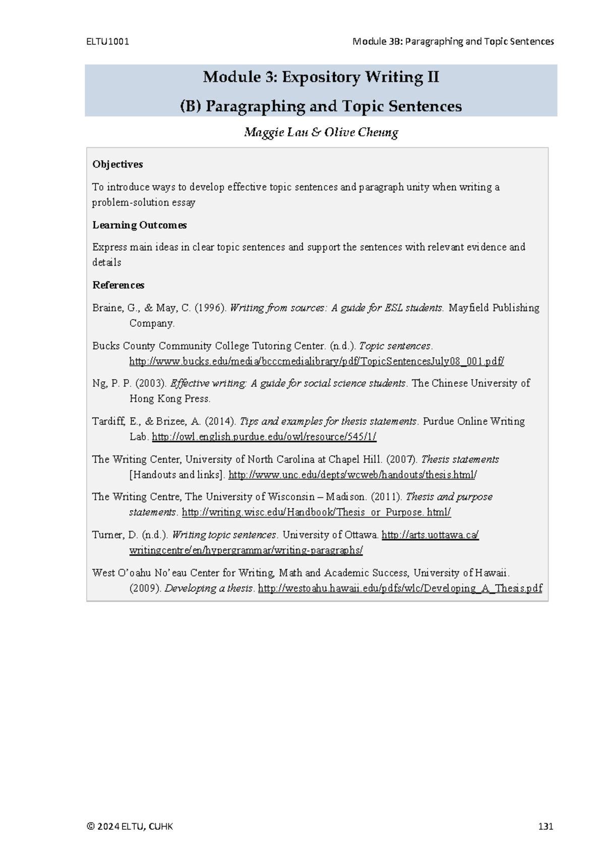 (B) Effective Paragraphing & Topic Sentences in Expository Writing ...