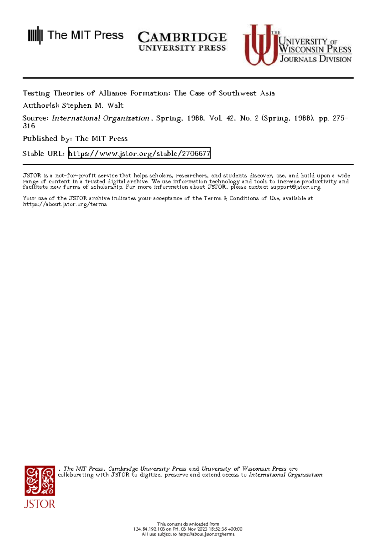 Final Exam Review Notes for Course Code: ABC123 - Testing Theories of ...