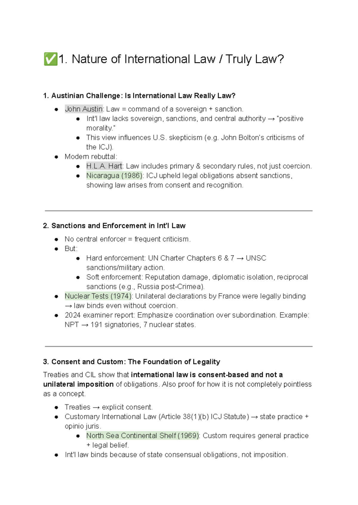 International Law: Examining Its Nature and Authority - PIL Notes - Studocu