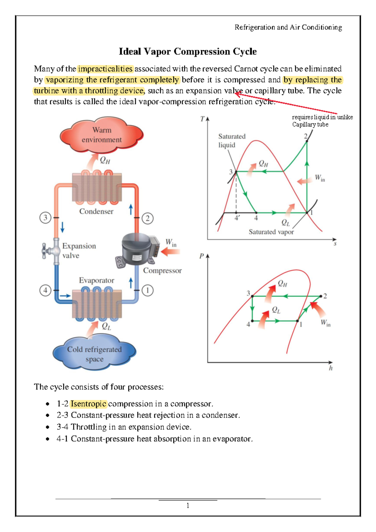 2 - Ideal Vapor Compression Cycle - Ideal Vapor Compression Cycle Many ...