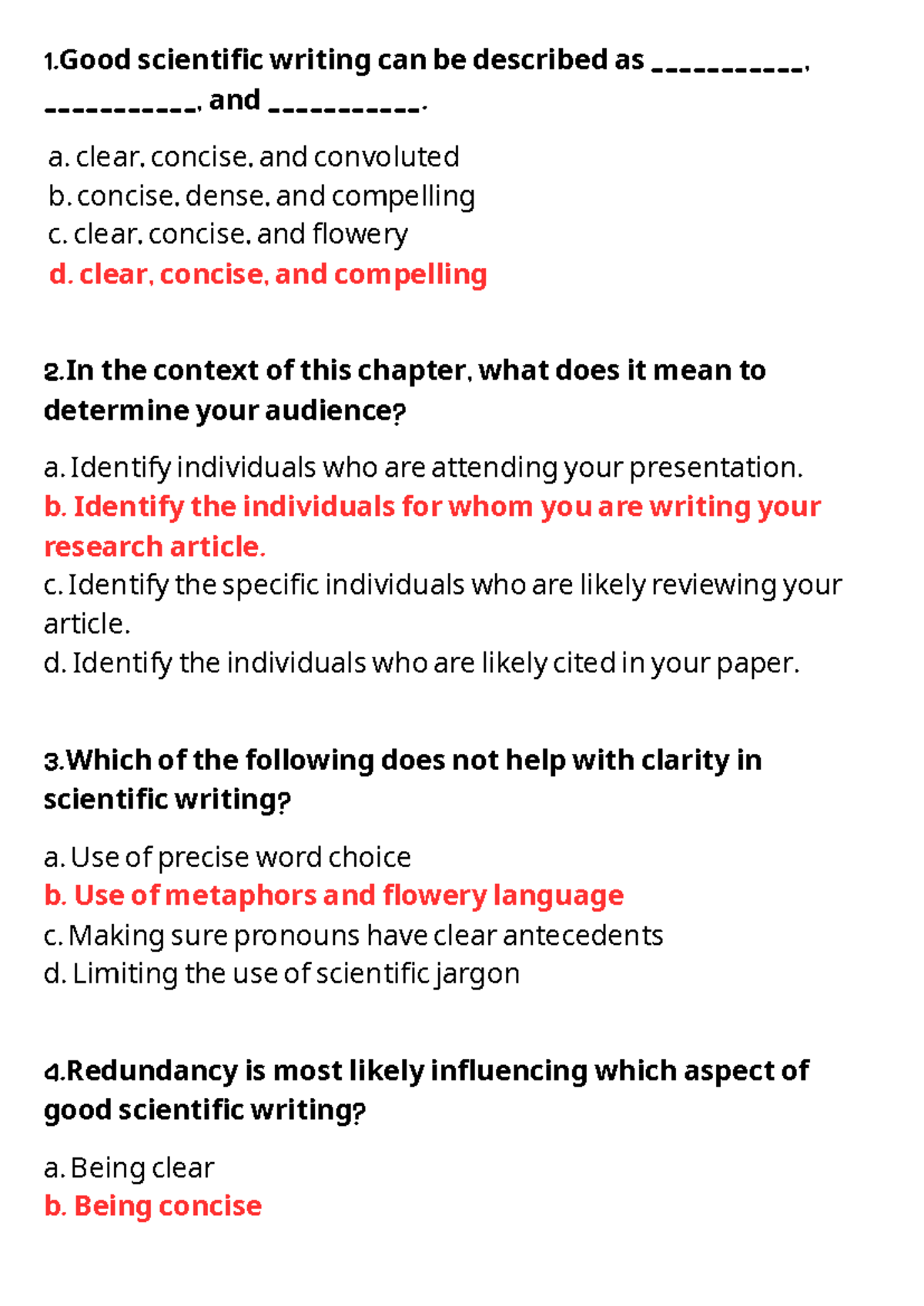 Scientific Writing Techniques and Audience Engagement Q - Studocu