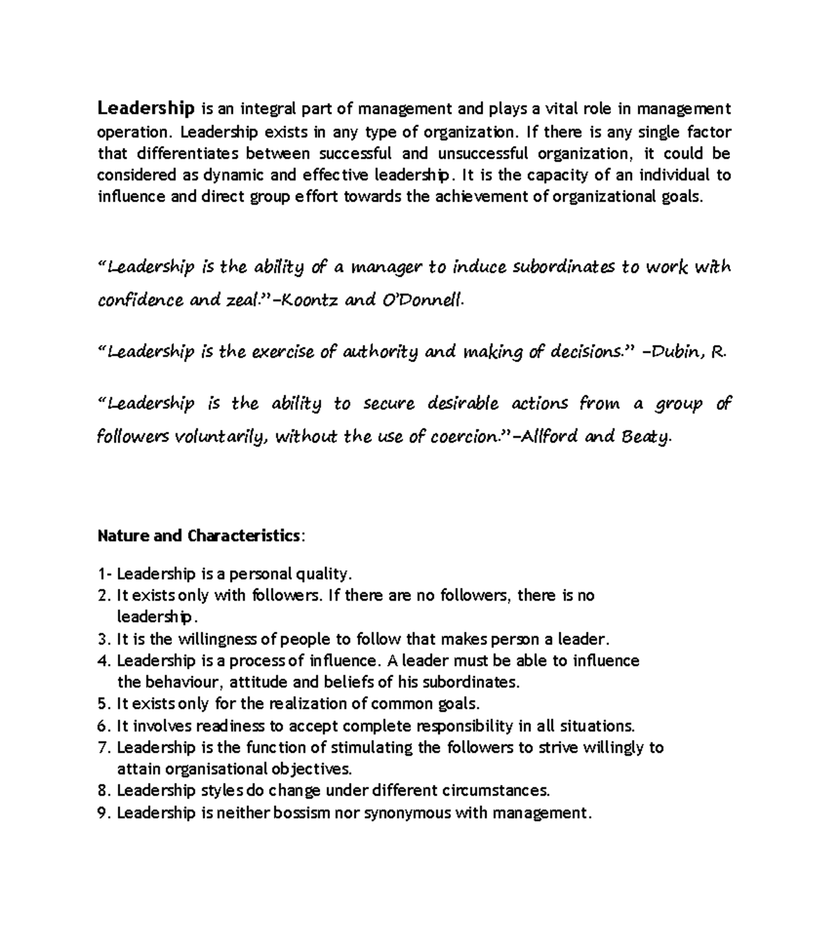 Leadership Principles in Management: Module 6 Overview - Studocu