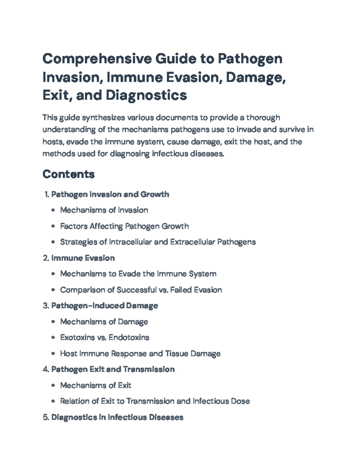 Comprehensive Study Guide on Pathogen Immune Evasion (BIO 300 ...