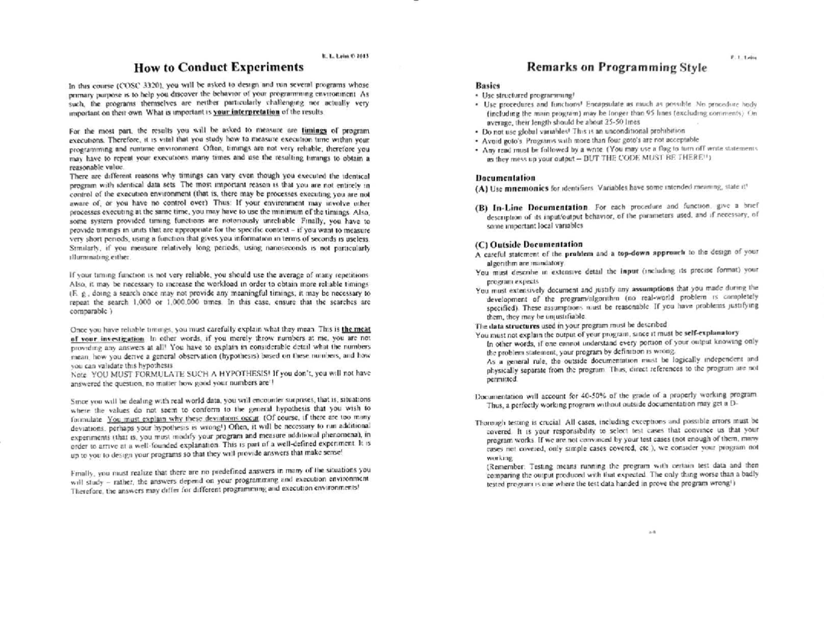 COSC 3320 Final Exam: Conducting Experiments and Timing Analysis - Studocu