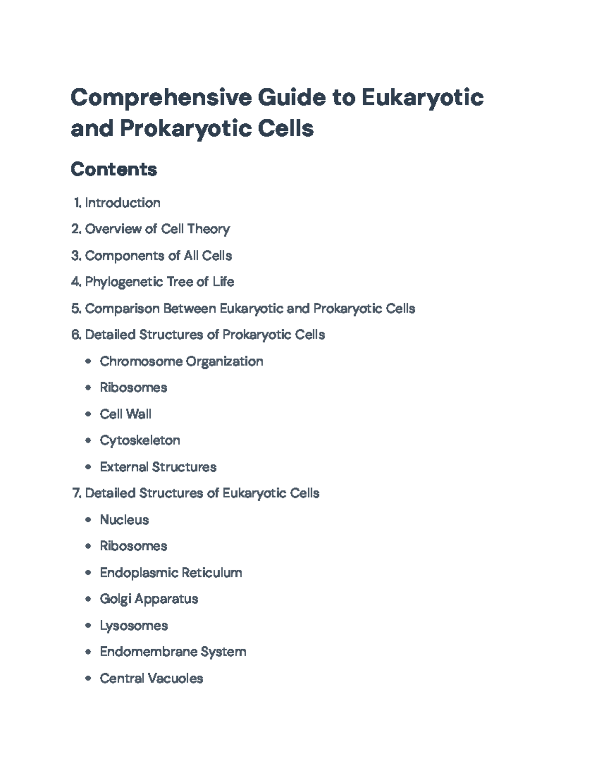 Comprehensive Guide to Eukaryotic and Prokaryotic Cells (BIOL101 ...