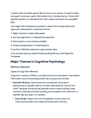 Understanding Memory Types and Processes - PSY101 Lecture Notes ...