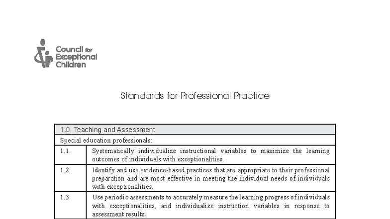 Cec - Code of Ethics for Special Education Professionals - Studocu