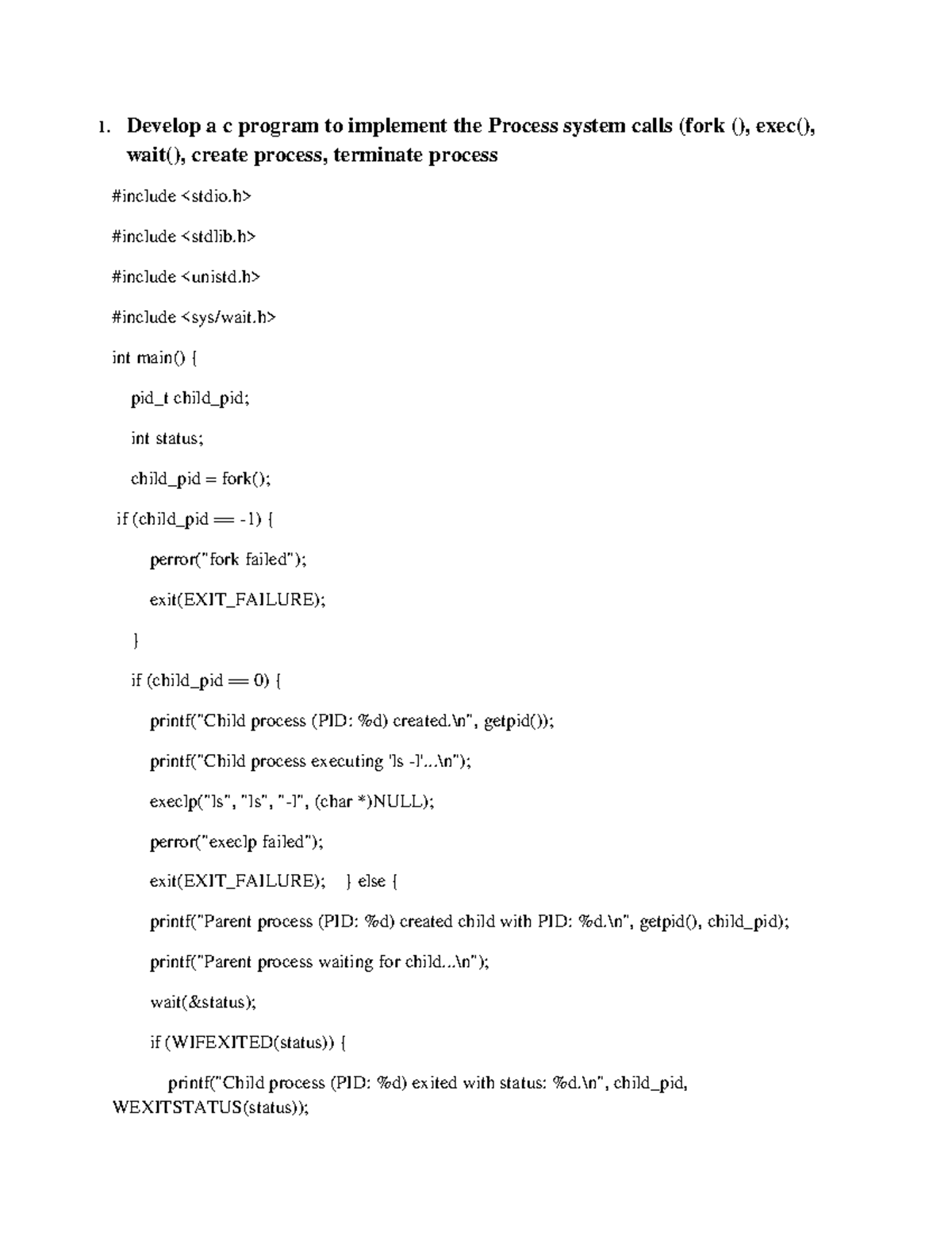 OS LAB - VTU Notes: Process System Calls & CPU Scheduling Algorithms ...