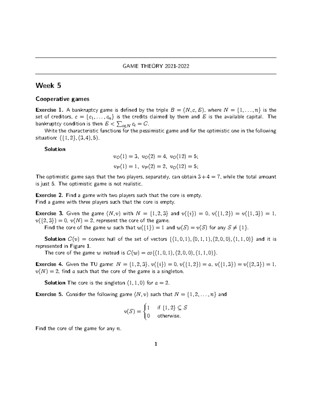 Week 5: Analyzing Cooperative Games in Game Theory (Game Theory 2021 ...