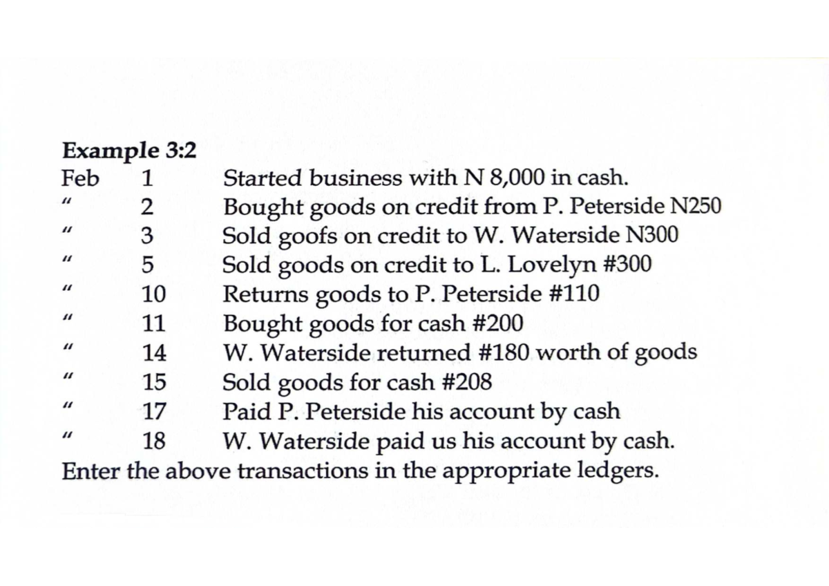Double Entry System Questions for Practice: ACCT 101 - Studocu