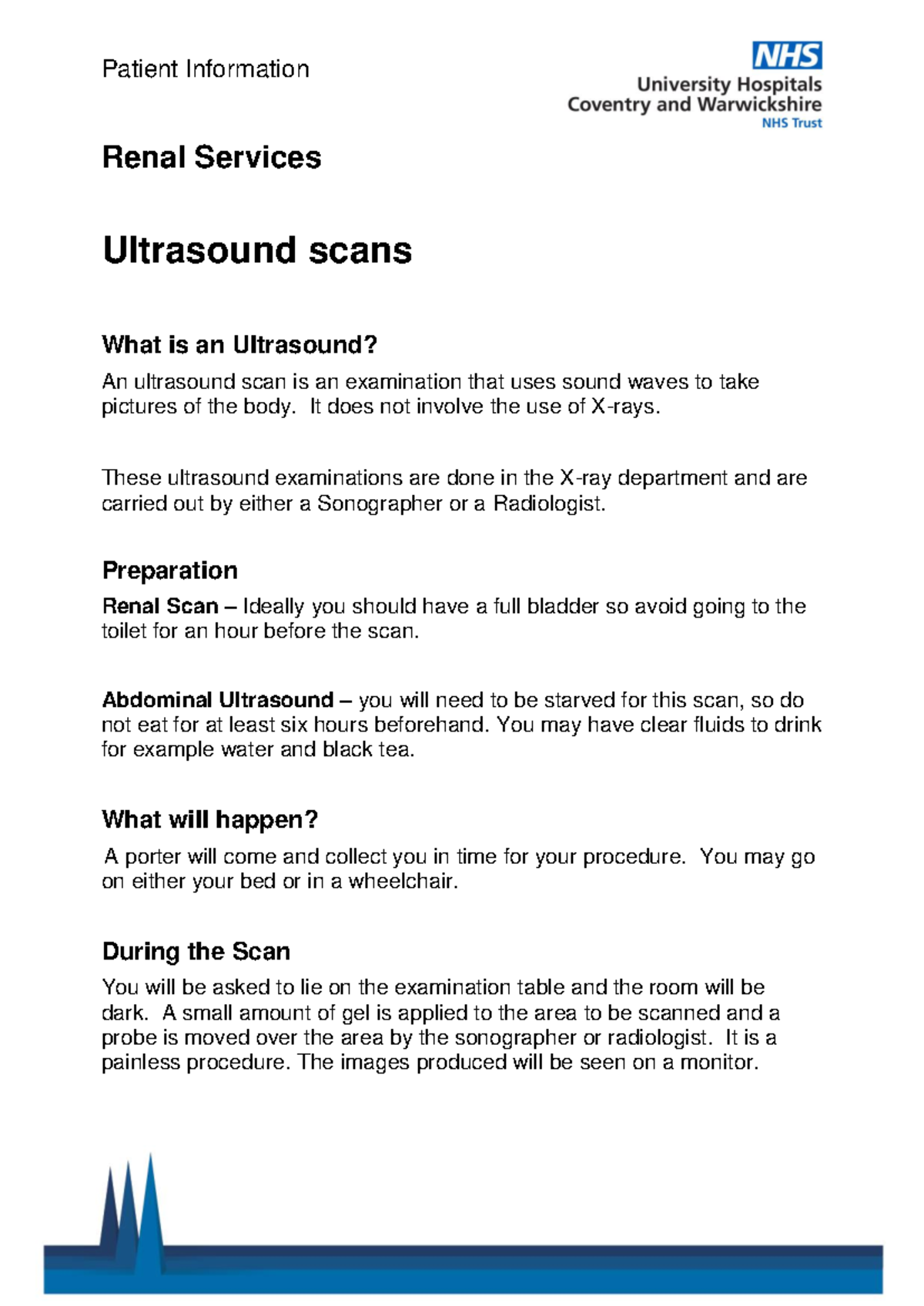 Ultrasound Scans: Preparation, Procedure, and Patient Information - Studocu
