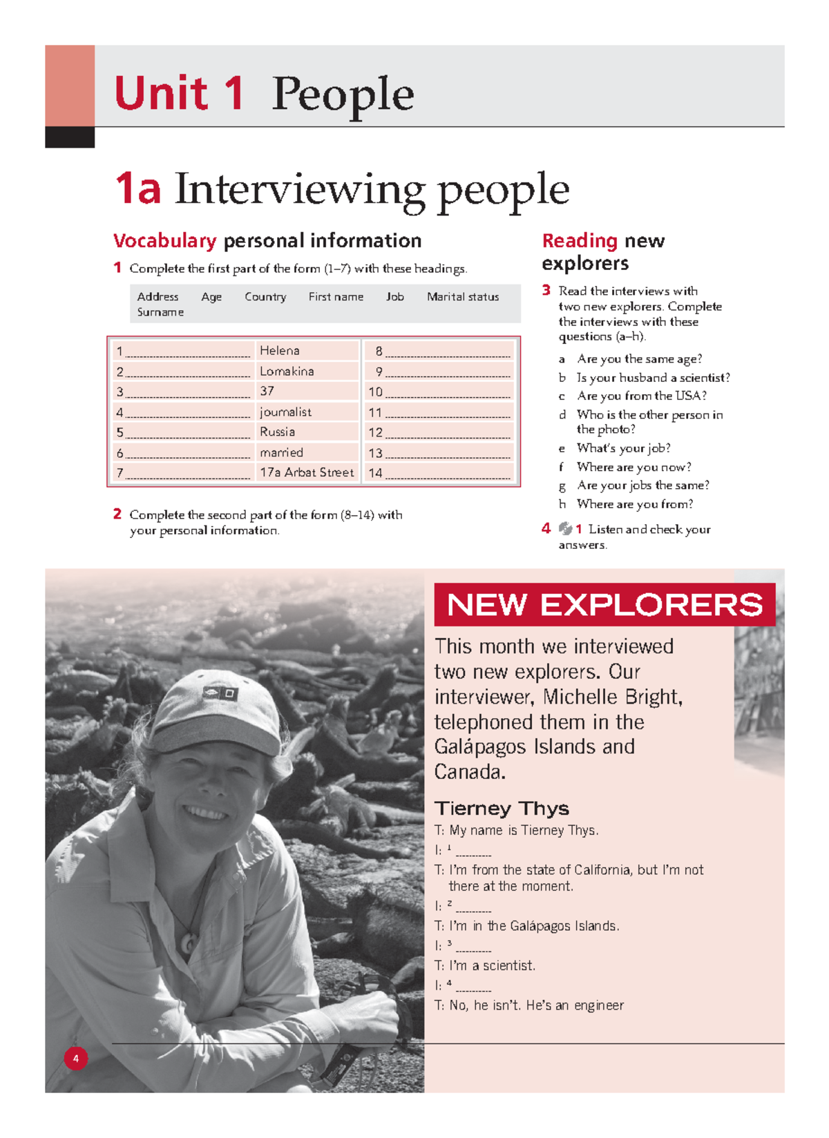 Life 2E Elementary Unit 1 Workbook Exercises and Vocabulary Summary ...