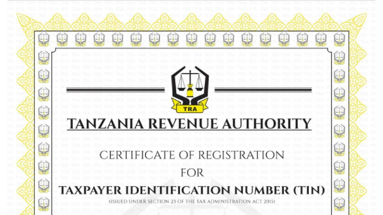 Alf tin - Yuouokhj - TRA TANZANIA REVENUE AUTHORITY CERTIFICATE OF ...