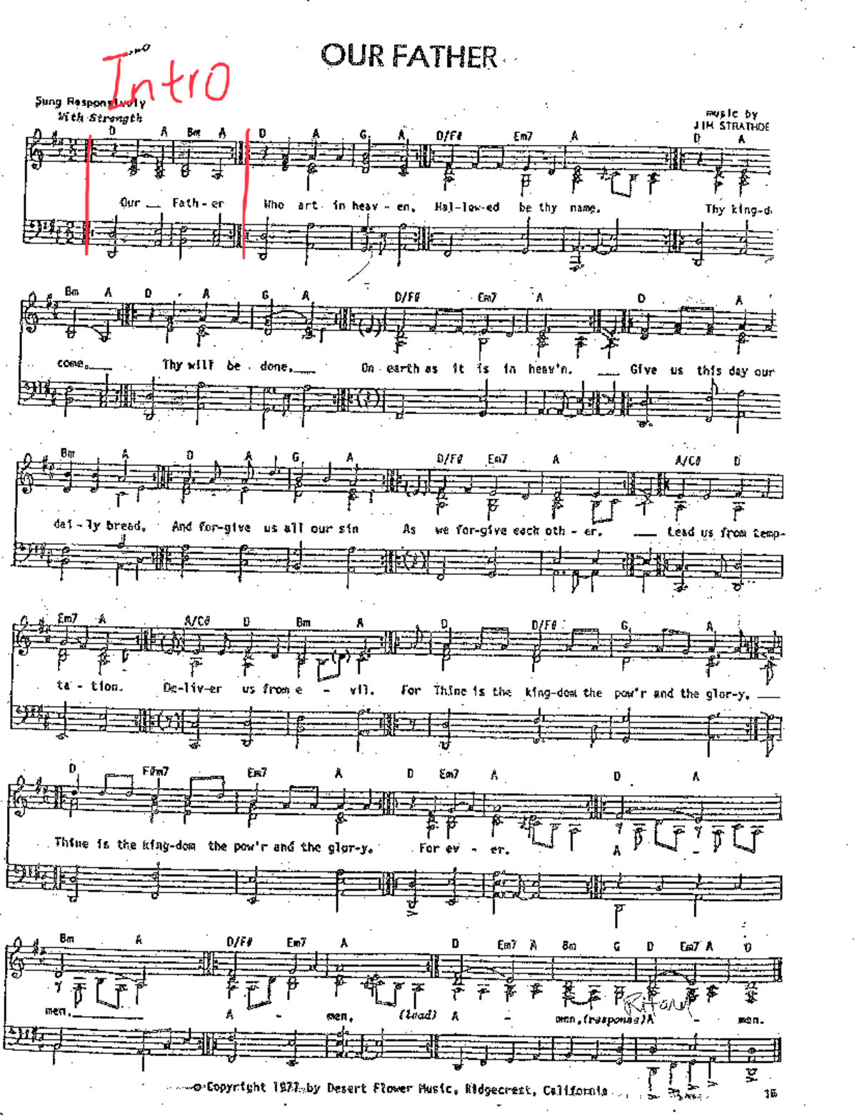 Strathdee Lords Prayer Music Arrangement (Original) - Studocu