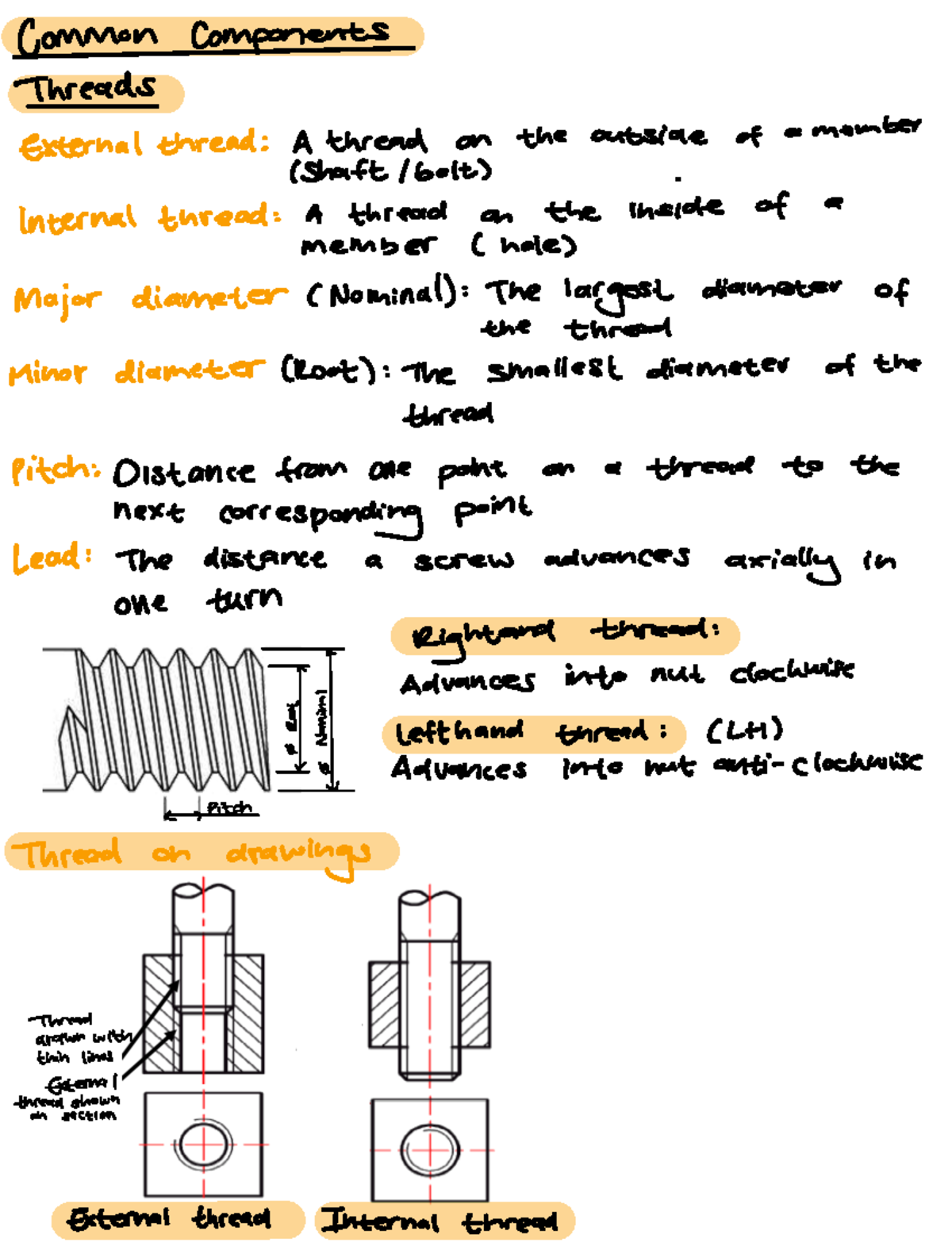 Common Components: Threads and Fasteners Overview (ENG 101) - Studocu