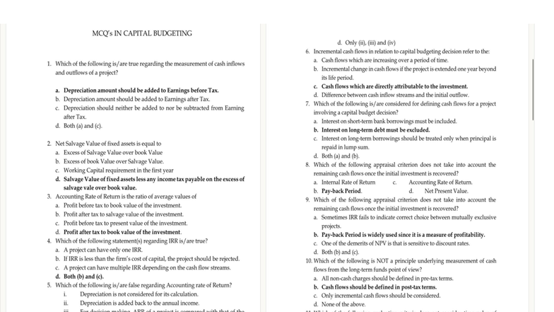 Capital Budgeting Concepts and Incremental Cash Flows (FIN 101) - Studocu