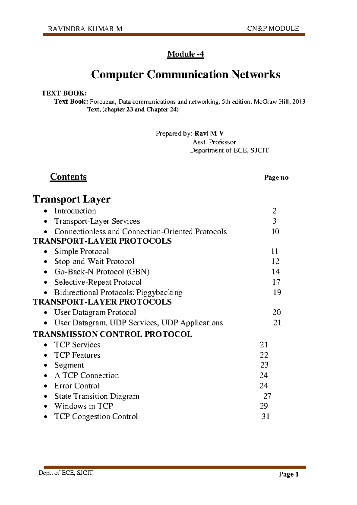 CN&P 4: Transport Layer Protocols and Services Notes - Studocu