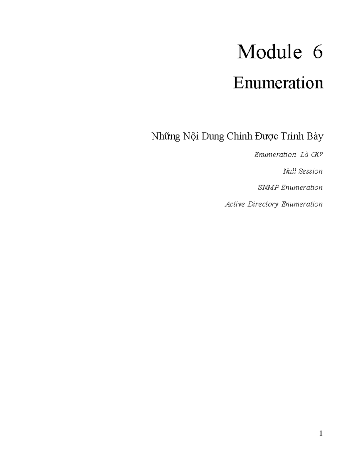 Module 6: Enumeration Techniques Overview and Applications - Studocu