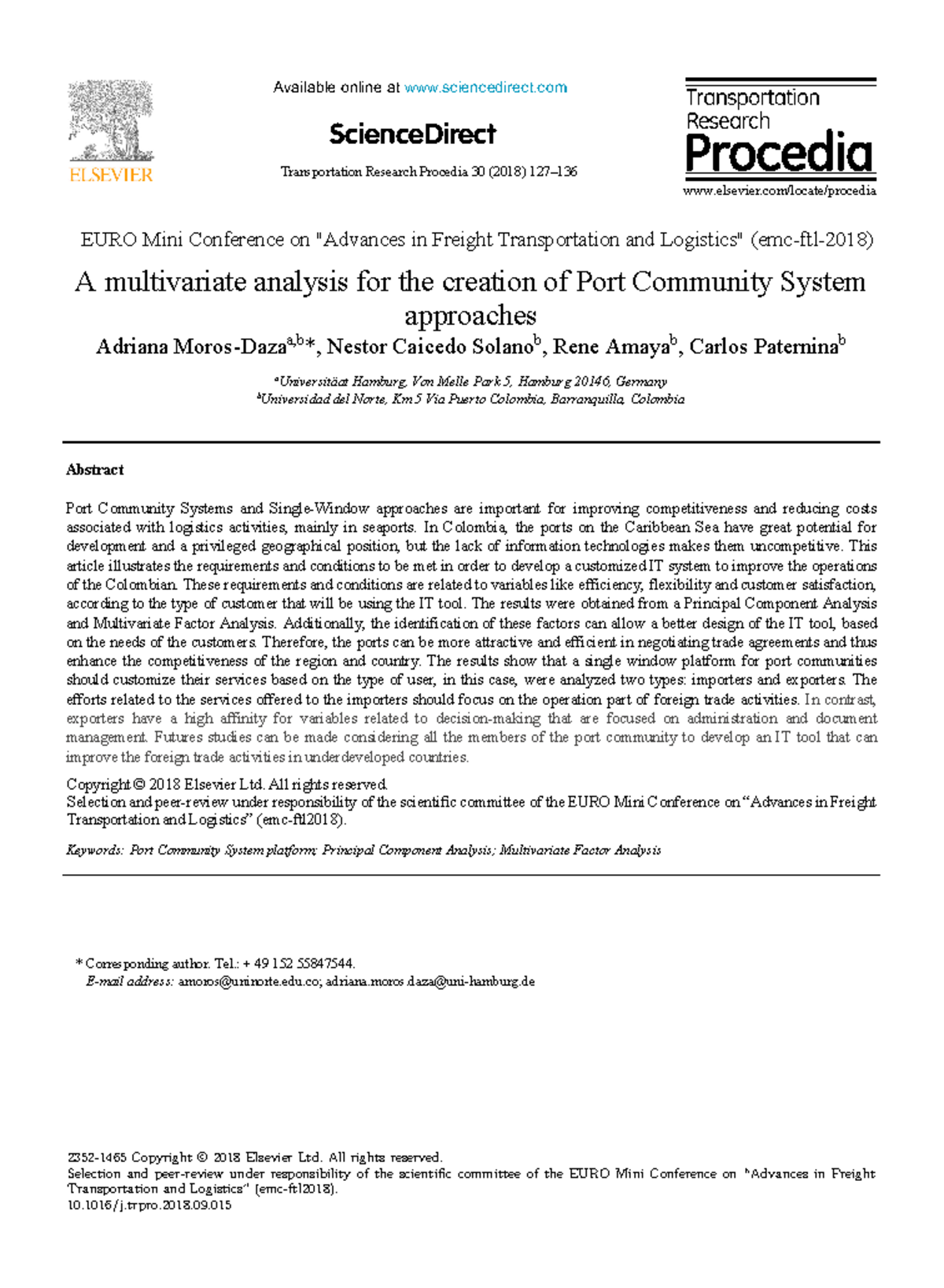 A Multivariate Analysis for Port Community System Creation in 2018 ...