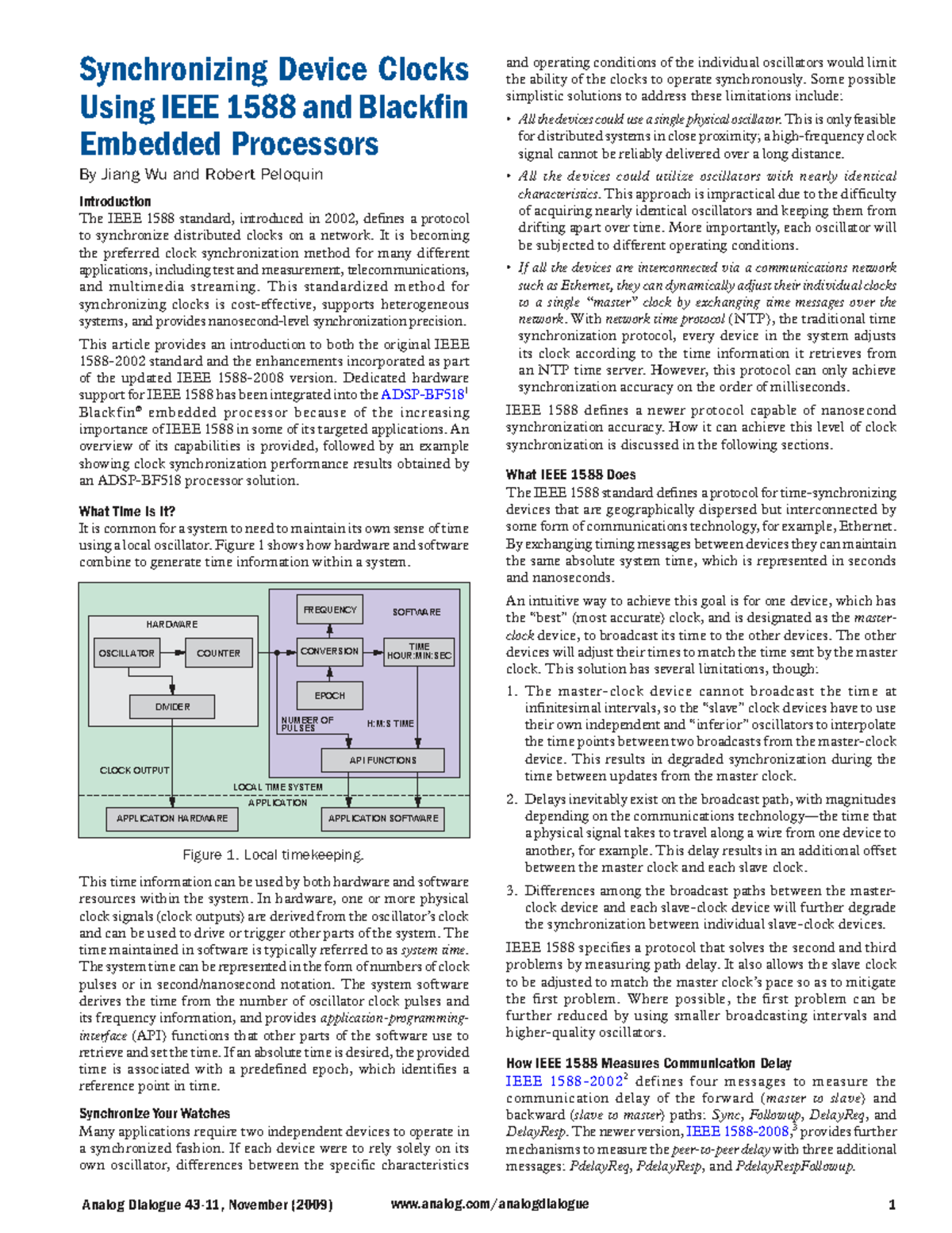 Clock Synchronization with IEEE 1588 and Blackfin Processors - Studocu