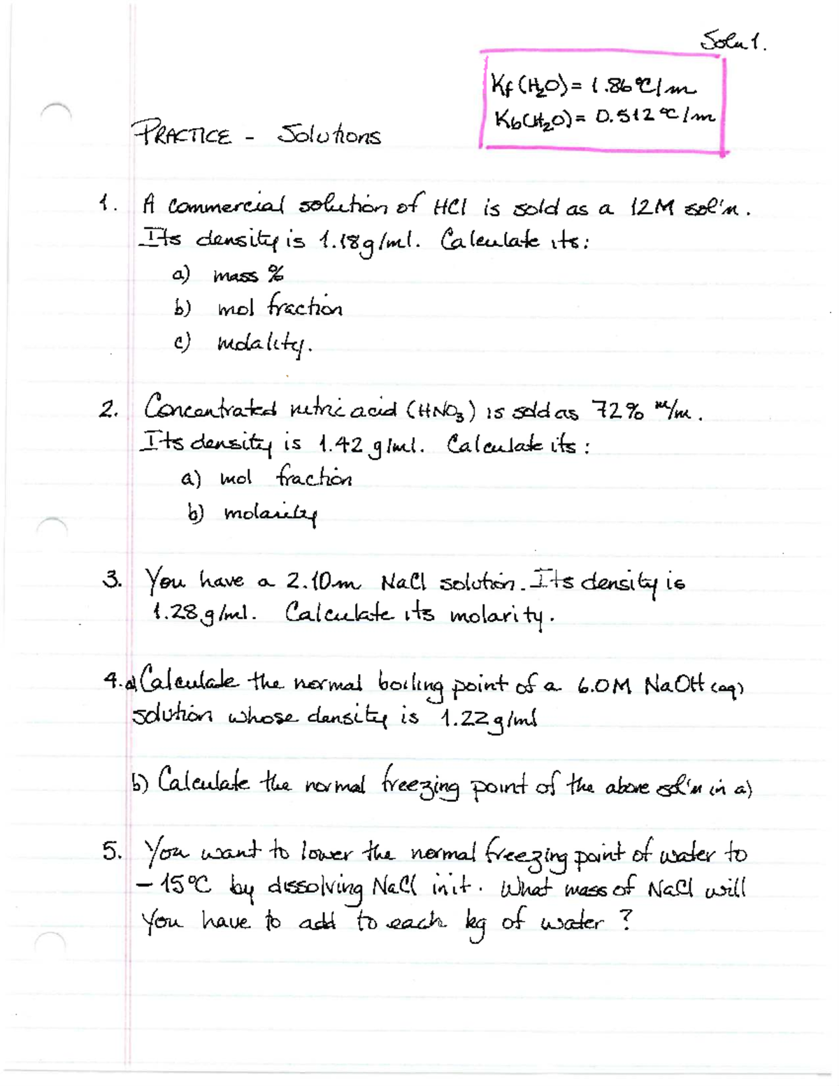 Chemistry 101: Practice Solutions for Exam Preparation - Studocu