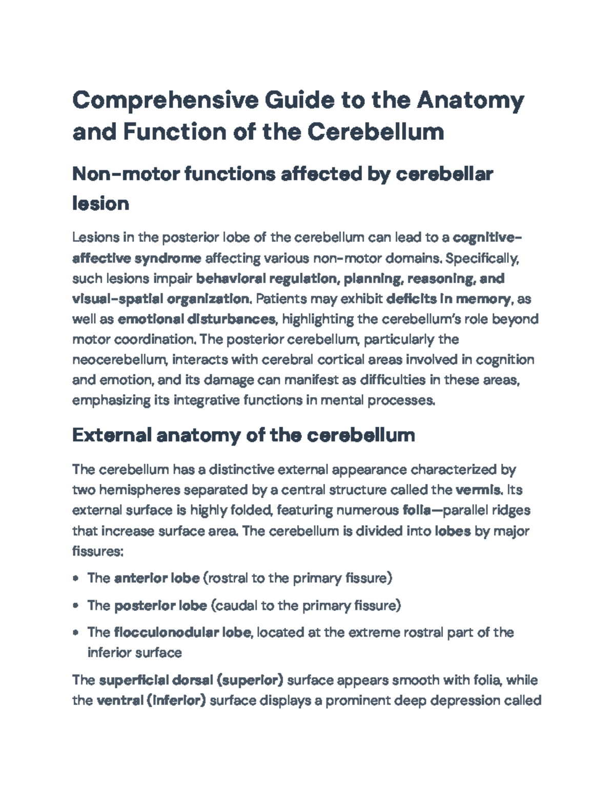 Cerebellum Anatomy & Function: A Comprehensive Guide (Course Code ...