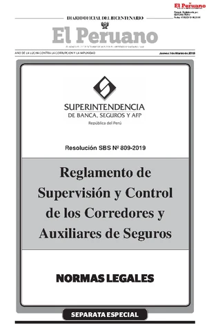 Reglamento de Supervisión y Control de Corredores de Reaseguros - SBS ...