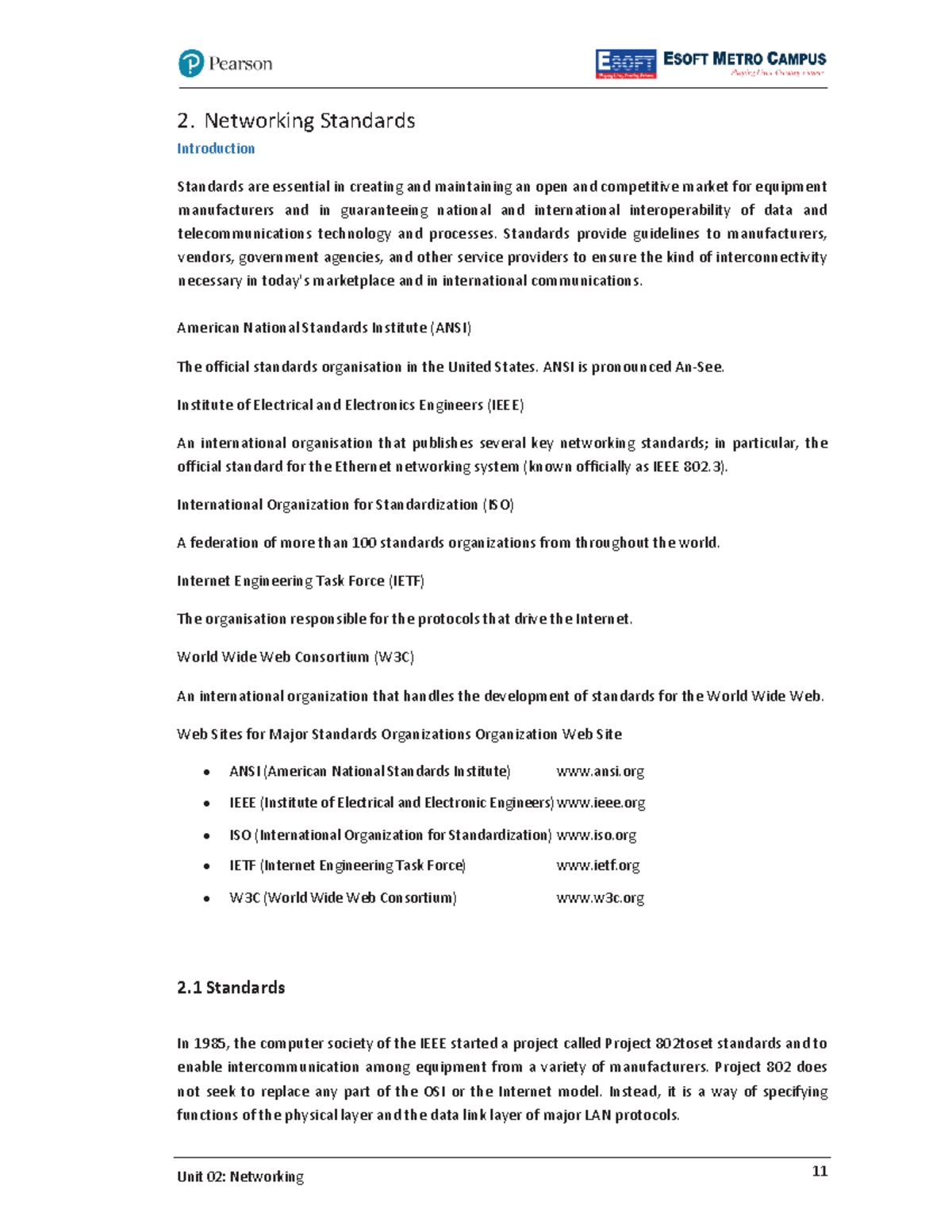 Chapter 2 - Networking Standards Overview and Key Protocols - Studocu