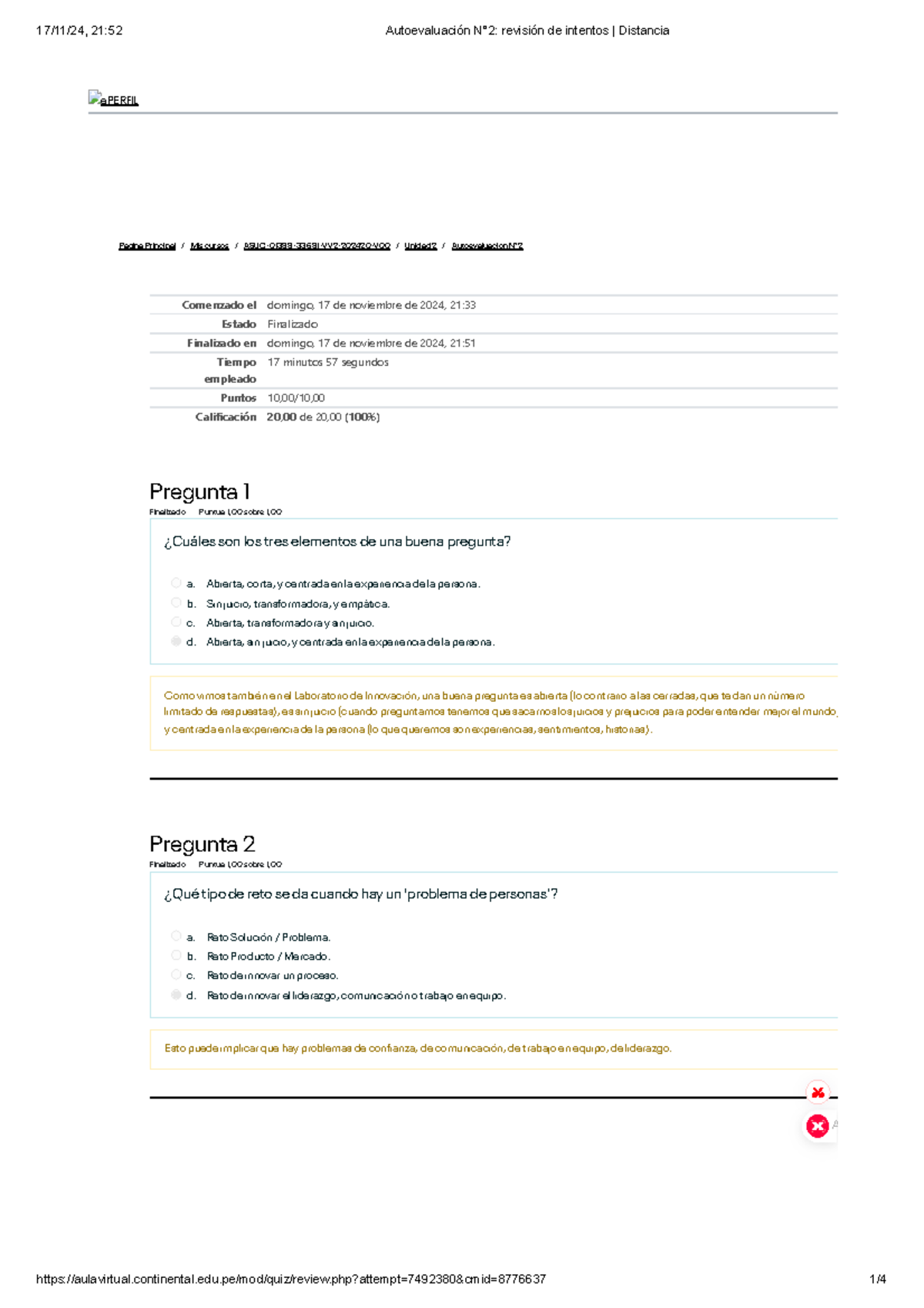 Autoevaluación N°2 Laboratorio Avanzado DE Innovación Y Liderazgo ...