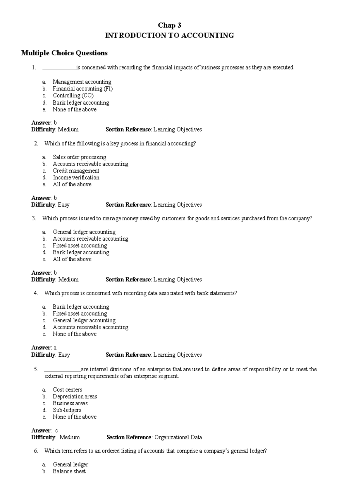 C3 - LT CHƯƠNG 3: Multiple Choice Questions on Accounting Concepts ...