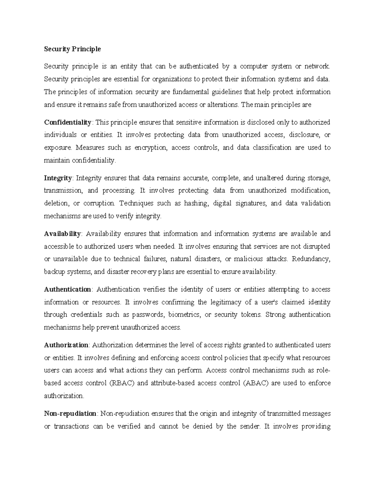 Security Principle and Standard - Security Principle Security principle ...
