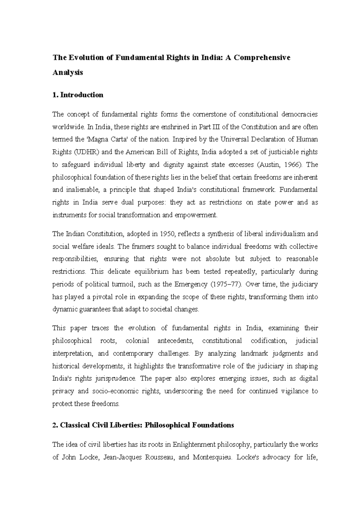 The Evolution of Fundamental Rights in India: A GKS Analysis - Studocu