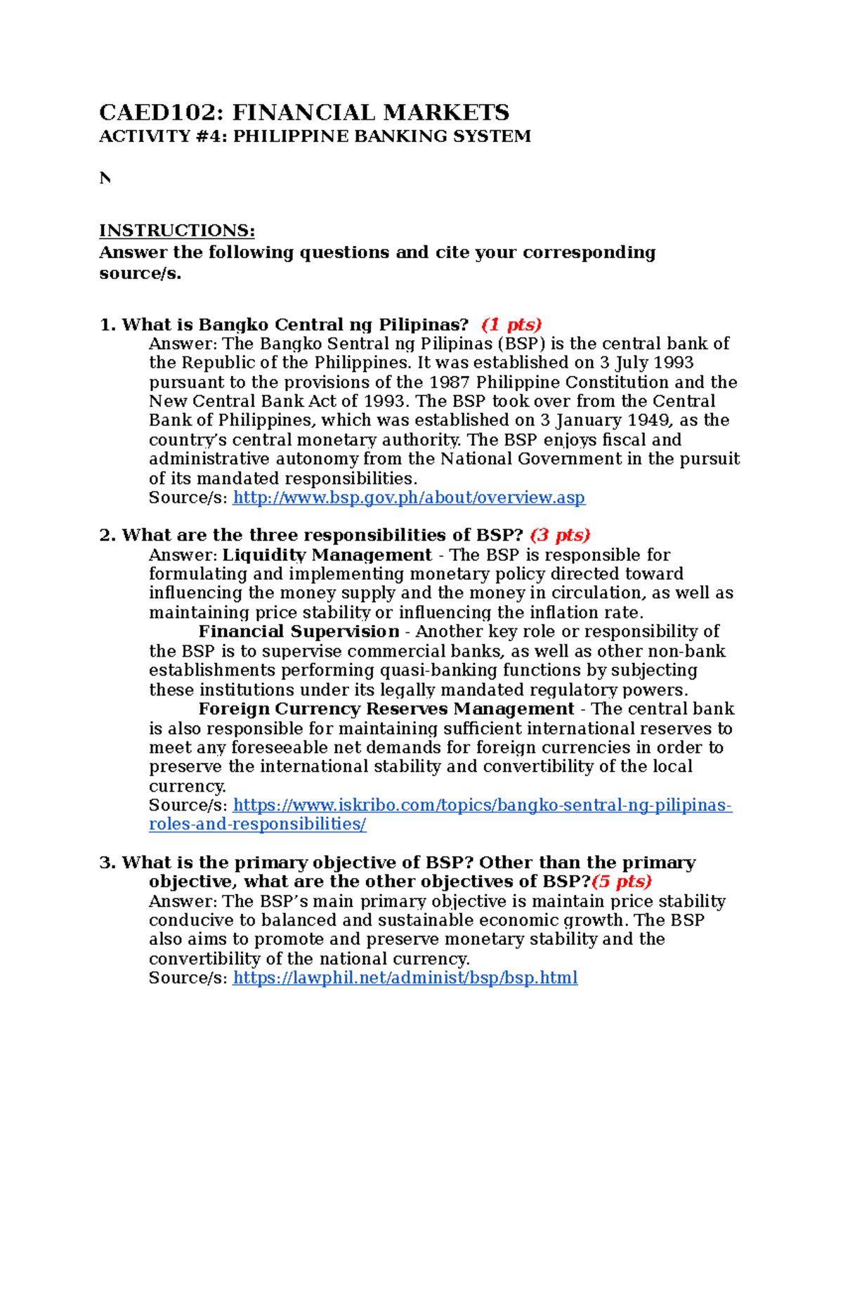 Philippine Banking System - CAED102: FINANCIAL MARKETS ACTIVITY #4 ...