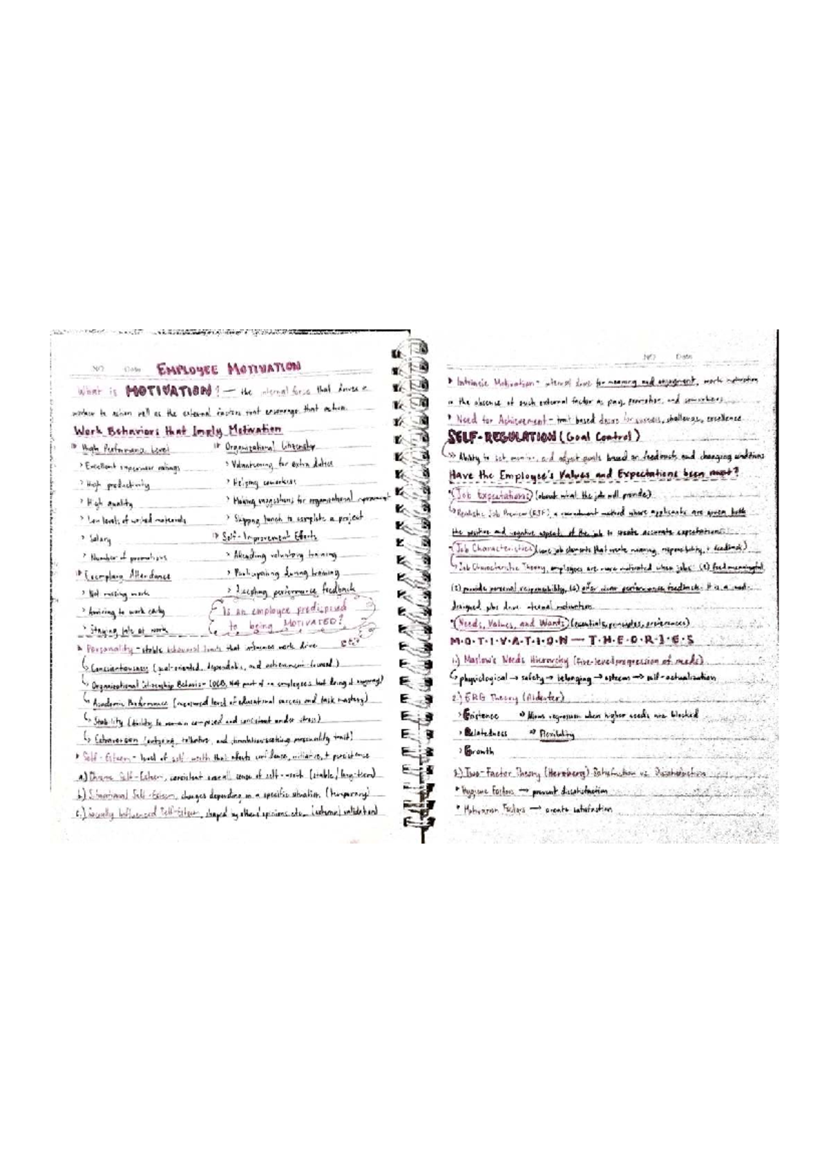 Final Exam Lecture Notes: Employee Motivation in I/O Psychology - Studocu