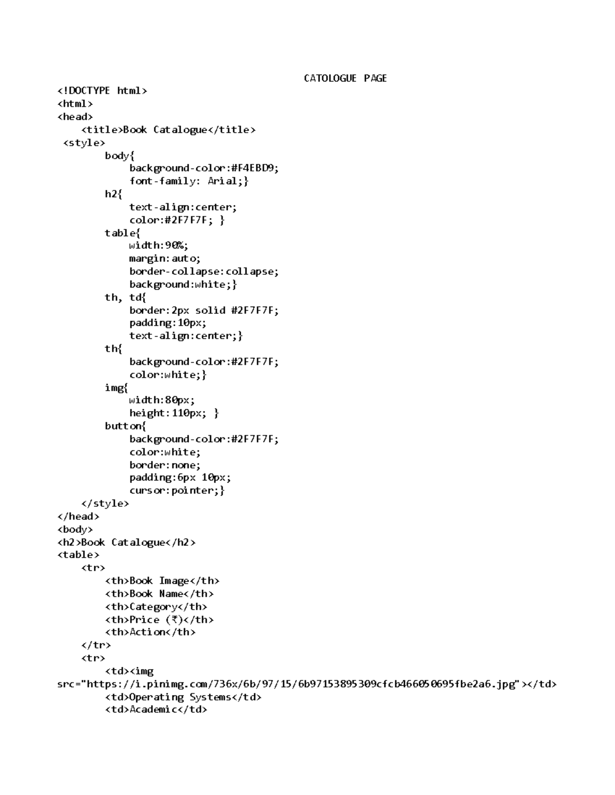 Catpg - Web development - CATOLOGUE PAGE - Studocu