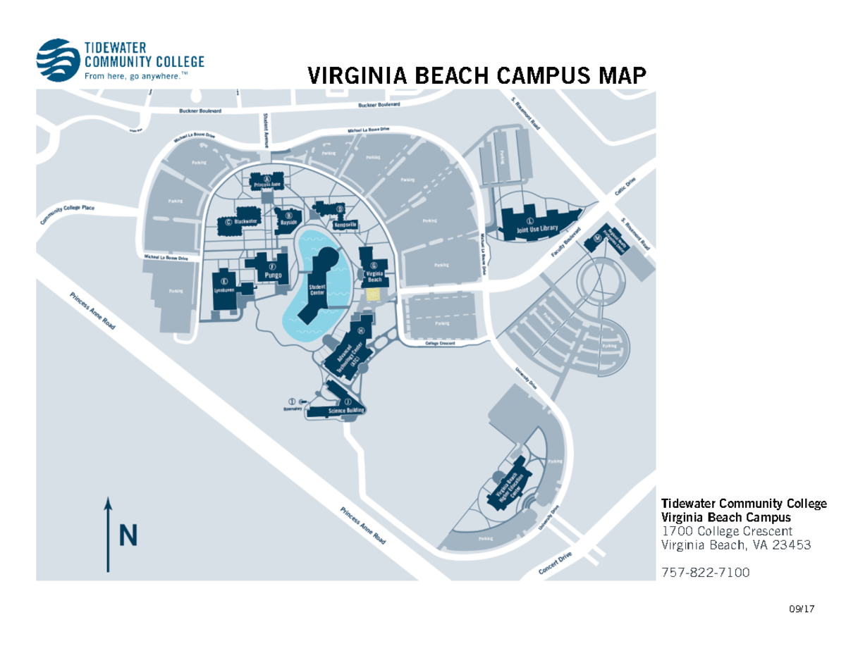 TCC Campus Map - EGR 121 - VIRGINIA BEACH CAMPUS MAP Tidewater ...